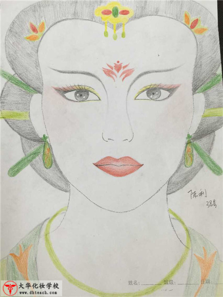 手绘唐妆